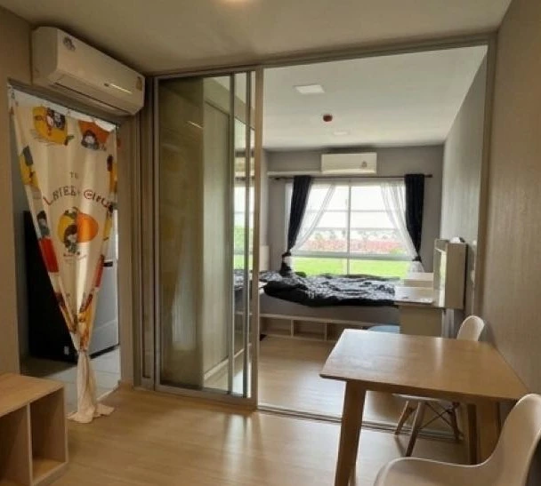 Plum Condo Rangsit Alive 2 for rent. Two comfortable rooms on the 4th floor, fully furnished with appliances. Don't miss out!