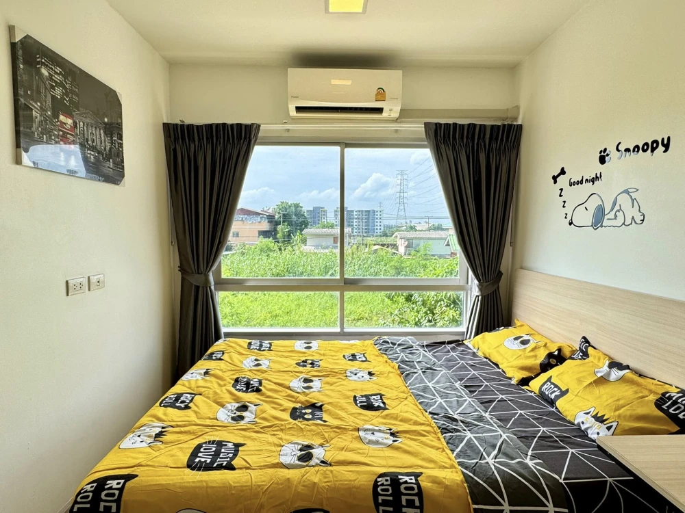 For rent: Plum Condo Rangsit Alive 2, corner room, not crowded, stylishly decorated, comes with washing machine, at a great price, hurry and book now!