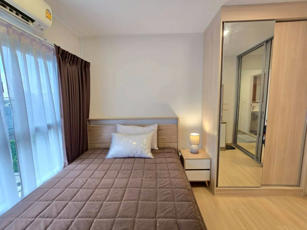 Plum Condo Rangsit Fresh for rent, 2nd floor, outside view, fully furnished, nice room, reserve now.