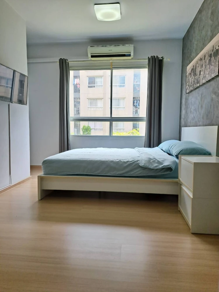Plum Condo Samakkhi for rent, modern decoration, walls painted in Loft Style, very good price, great value, book now!