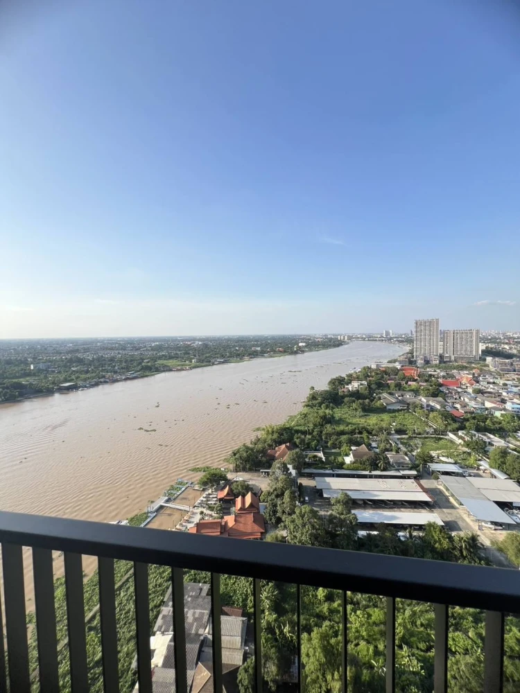 Politan Aqua for rent, North side, Building A, beautiful view of the Chao Phraya River, 26th floor, highest point, don't miss it.