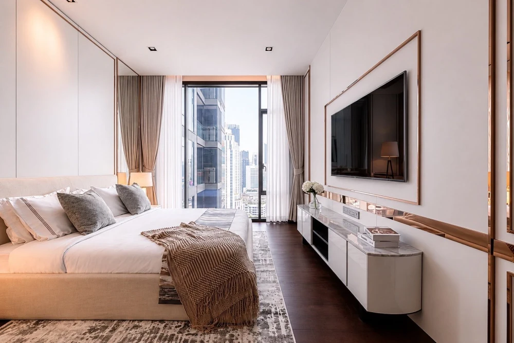 For rent: Q1 Sukhumvit, ready-to-move-in unit with full furnishings, high floor, comfortable living. Book now!