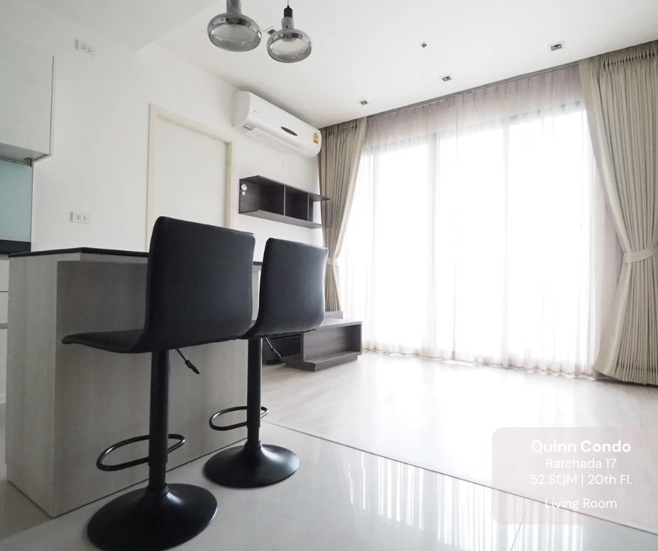 For rent or sell: Quinn Ratchada 17, 20th floor, open view, fully furnished room, ready to move in, book now, don't wait.
