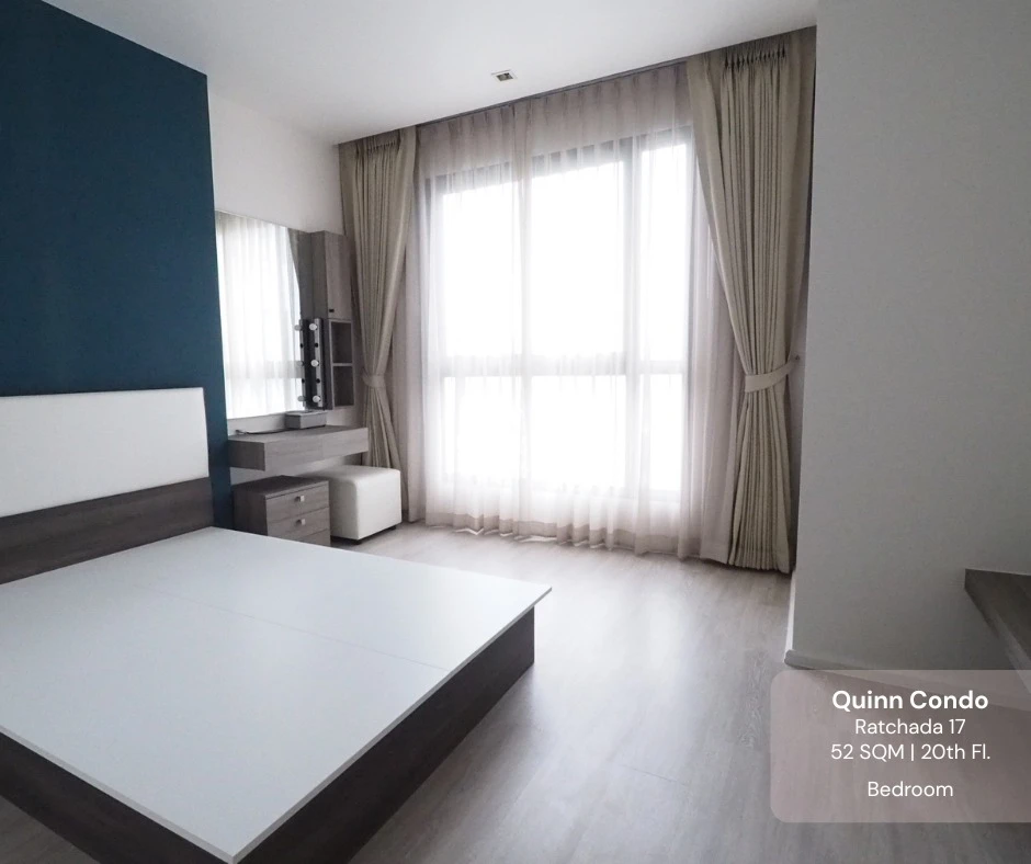 For rent or sell: Quinn Ratchada 17, 20th floor, open view, fully furnished room, ready to move in, book now, don't wait.