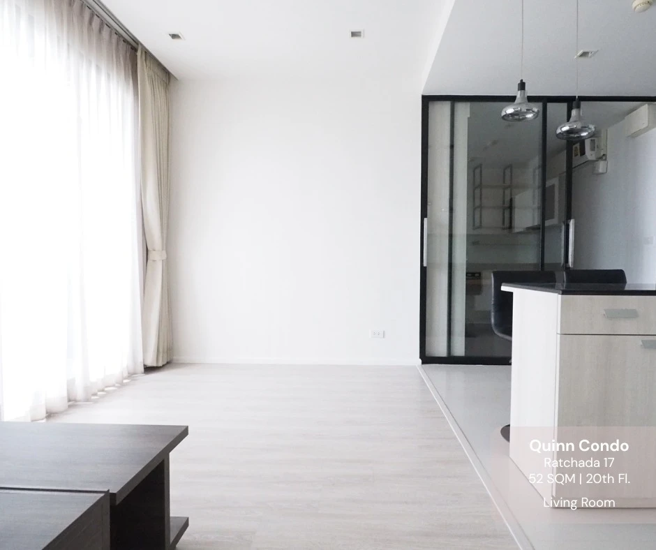 For rent or sell: Quinn Ratchada 17, 20th floor, open view, fully furnished room, ready to move in, book now, don't wait.