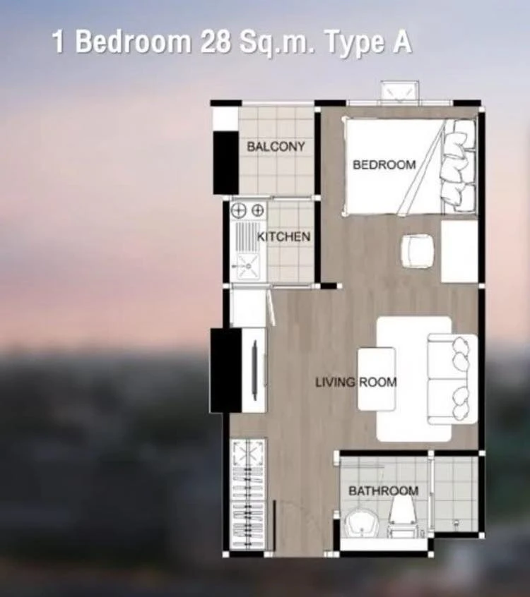 For rent: Regent Home Bangna, 1 bedroom, 1 bathroom, fully furnished, just bring your bags and move in!