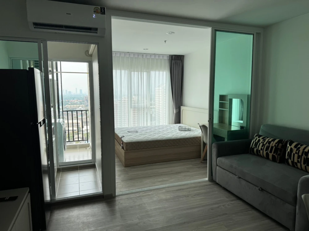 For rent: Regent Home Bangna, 24th floor, Building A, unobstructed river view. Fully furnished with appliances. Ready to move in immediately.