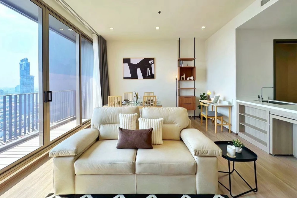 For rent: Rhythm Charoenkrung Pavillion, 36th floor, river view, fully furnished, reserve now, hurry!