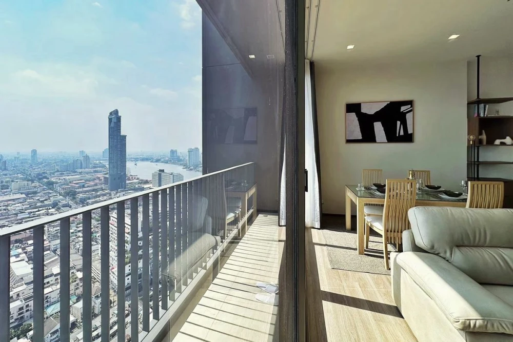 For rent: Rhythm Charoenkrung Pavillion, 36th floor, river view, fully furnished, reserve now, hurry!