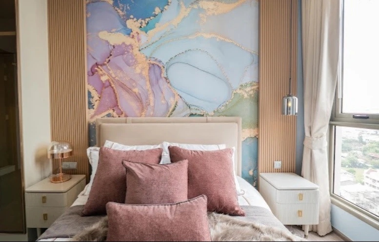 For rent: Rhythm Charoenkrung Pavillion. Beautiful room, well-decorated with built-in furniture. Book now!