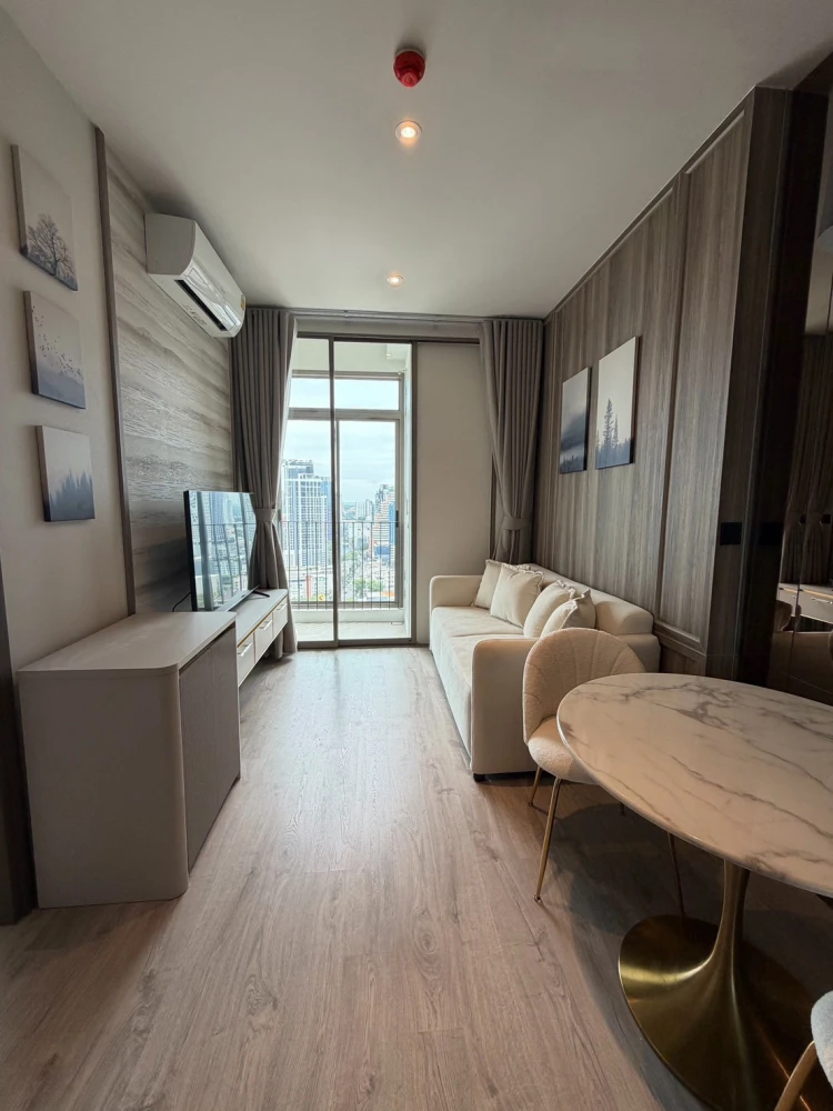 For rent: Rhythm Ekkamai Estate, 1st floor. Fully furnished and ready to move in—book now, don’t miss out!