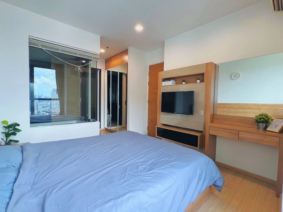 For rent: Rhythm Sukhumvit 50, 1 bedroom, 1 bathroom, decorated in a minimalist style, beautiful view from a high floor, reserve now!