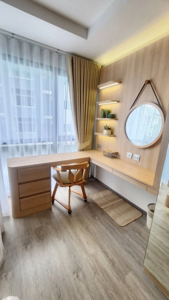 For rent: Salaya One Residences, beautifully decorated minimalist room with high-quality built-in furniture. Book now!