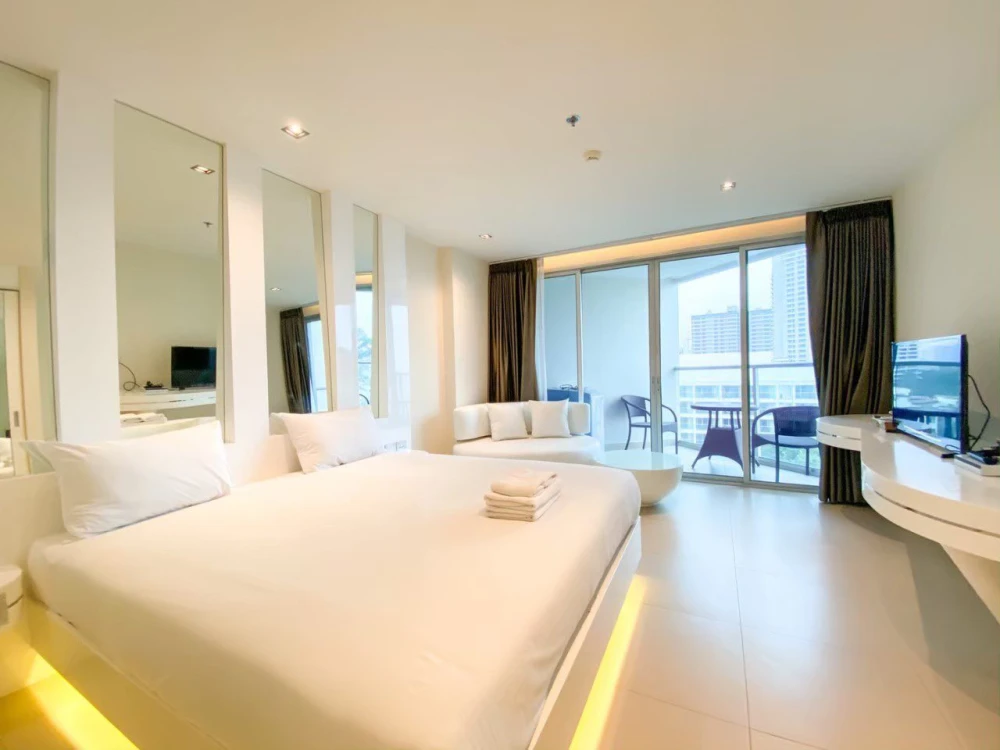 For rent: Sands Condominium Pattaya, ready to move in, sea view, clean white room tone, good like this, hurry and book now+++