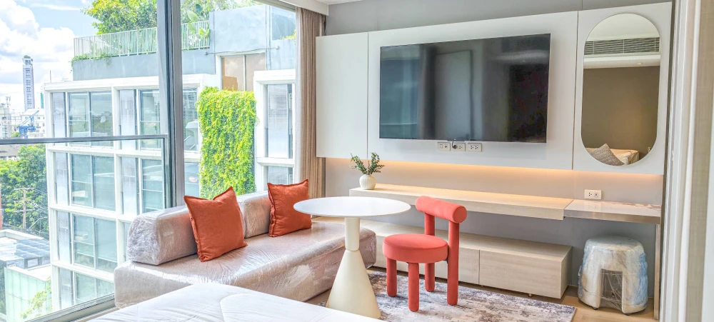 SCOPE Promsri condo for rent, 8th floor, garden view, fully furnished, very livable. Book now, don't wait!