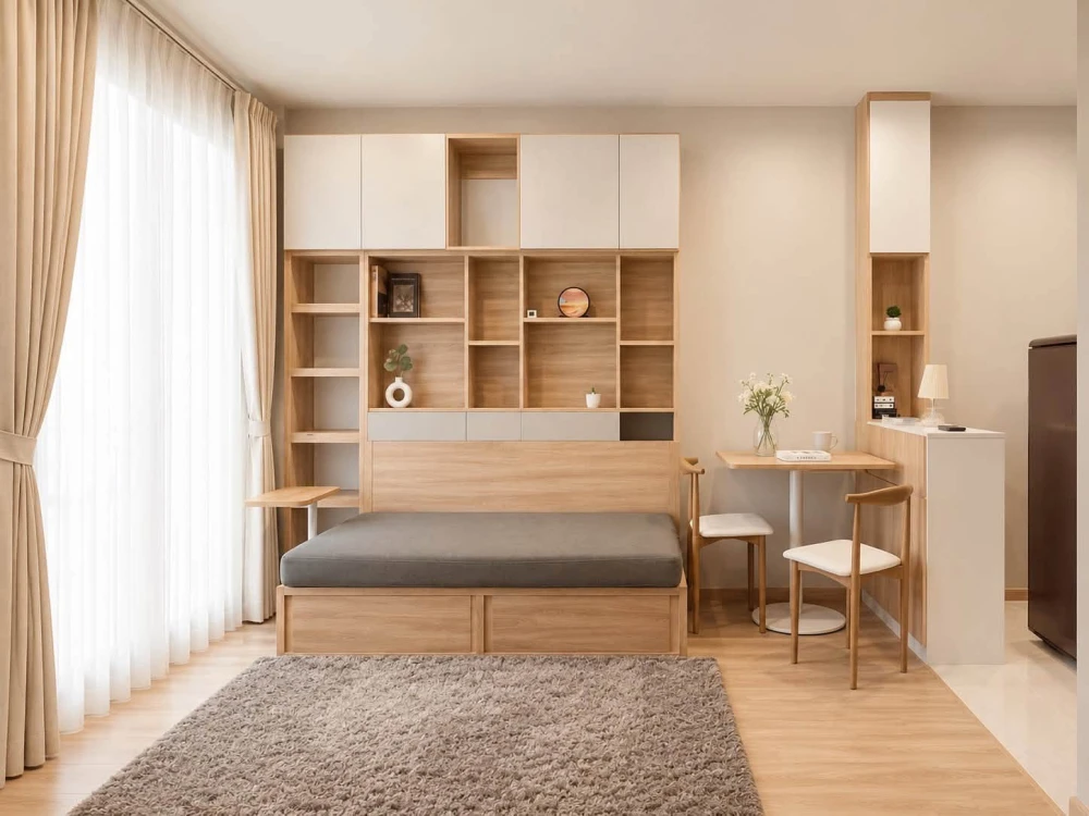 For rent: Skyrise Avenue Sukhumvit 64, auspicious unit number, smart furniture: featuring a "multifunctional bunk bed". Book now!