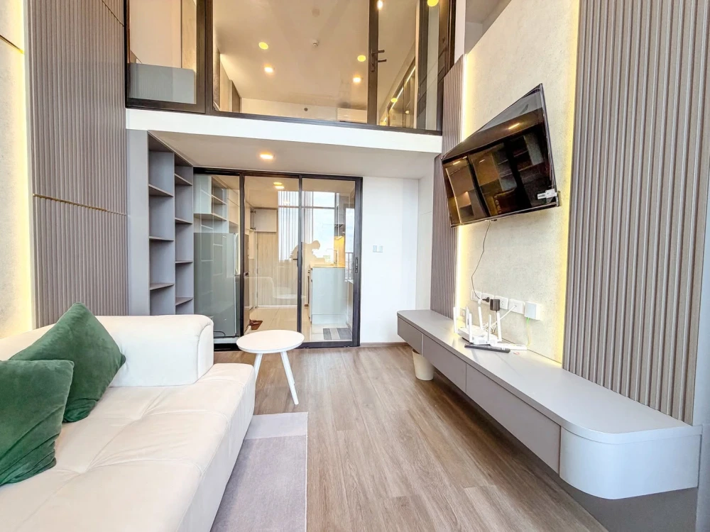 For rent: SO Origin Kaset Interchange, 21st floor, stunning view, ready to welcome auspicious energy and prosperity. The unit is located in a lucky dr