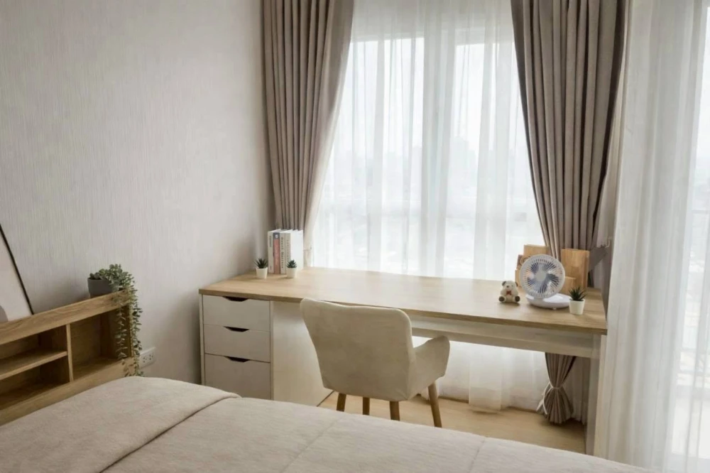 For rent: Supalai Veranda Ramkhamhaeng. High floor, unobstructed view, bright and airy. Studio room in a quiet location, perfect for relaxation.