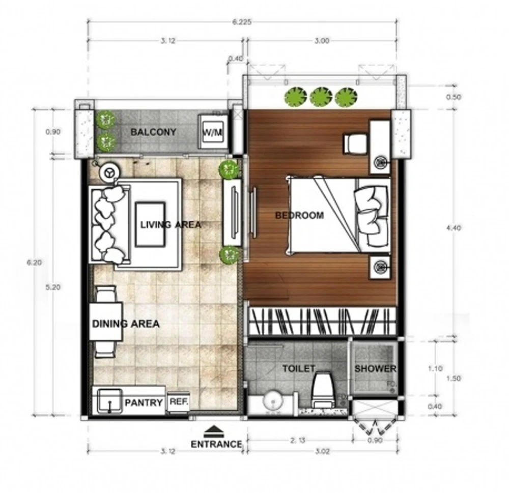 TC Green for rent, north-facing room, good location, lots of usable space, comes with complete amenities, beautiful view, reserve now.