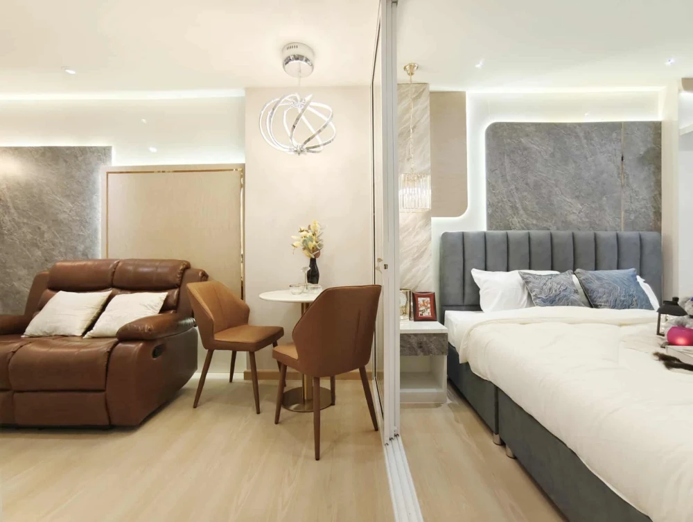 For rent: Terra Residence, beautifully decorated room, excellent built-in wall, great location, fully furnished, hurry and book now.