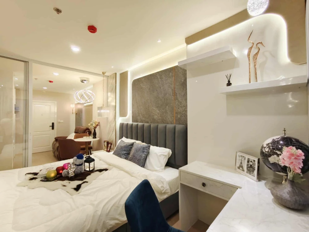 For rent: Terra Residence, beautifully decorated room, excellent built-in wall, great location, fully furnished, hurry and book now.