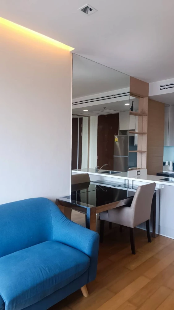 For rent: The Address Asoke, a lovely unit on the 22nd floor with ample living space and a beautiful, unblocked view. Book now!