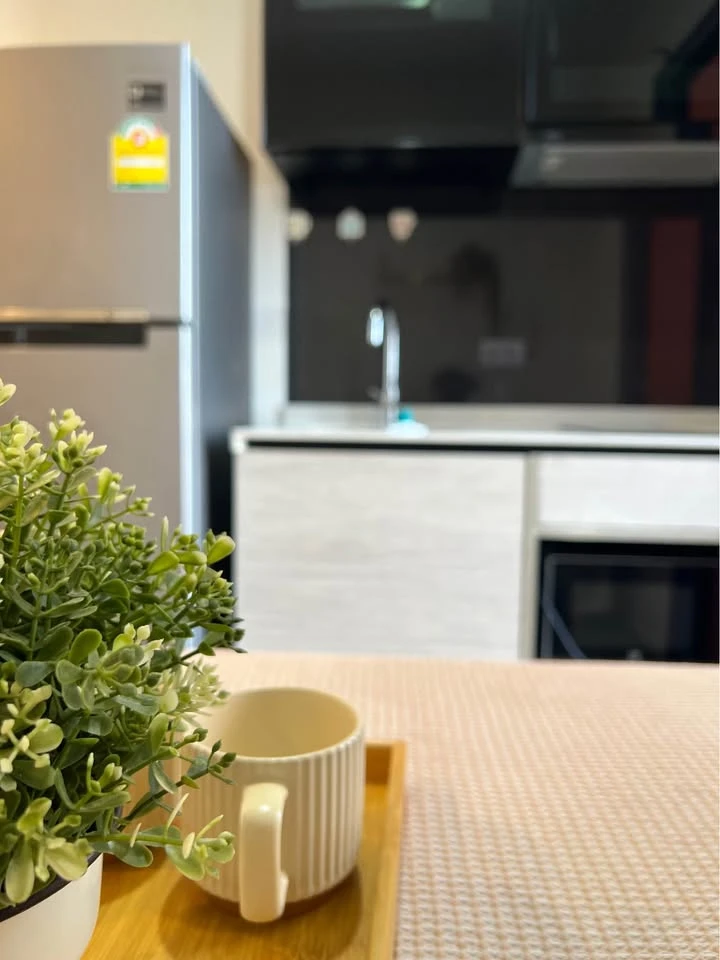 For rent: The Base Garden-Rama 9. Fully furnished with appliances. Ready to move in.