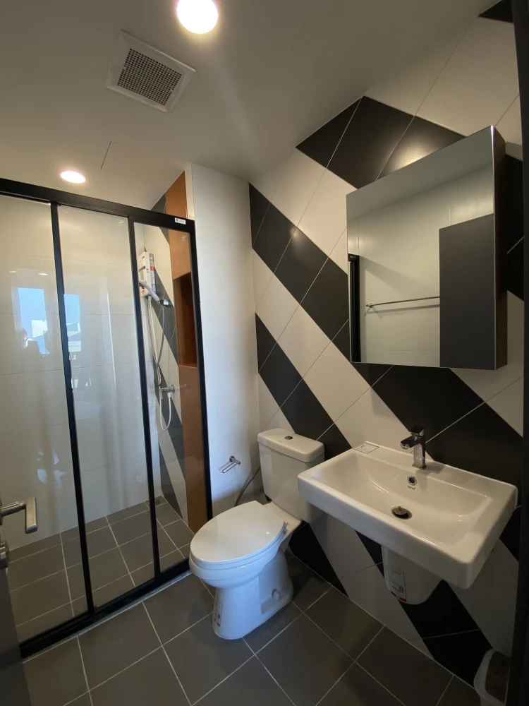For rent: The Base Saphan Mai, "North-facing" unit (facing the military housing), unobstructed view, not too hot from the sun, excellent ventilation,
