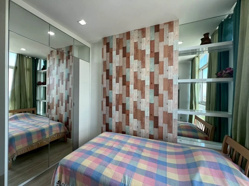 For rent: The Coast Bangkok, 2 bedrooms, spacious living area, fully furnished with built-in furniture, beautiful view. Book now!
