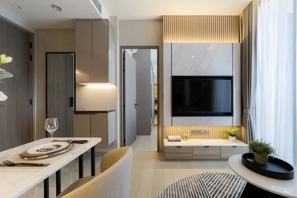 For rent: The Extro Phayathai-Rangnam, 1 bedroom, 1 bathroom, beautifully decorated, with a cool theme, well-built-in furniture. Reserve now!