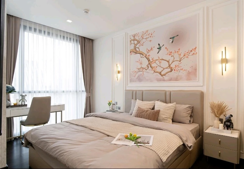For Rent: The Line Ratchathewi, 31st floor. Beautiful, fully furnished, and inviting unit—book now if interested.