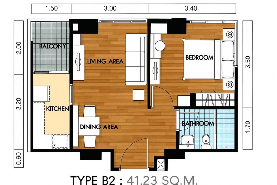 For rent: The Niche Ratchada - Huai Khwang, ready to move in, spacious room, fully furnished, reserve now!