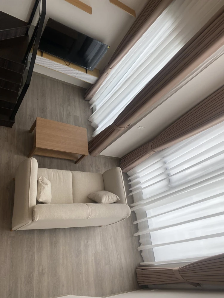 For rent: The Origin Plug & Play Ramintra, high ceiling room, airy, lots of usable space, fully furnished, book now.