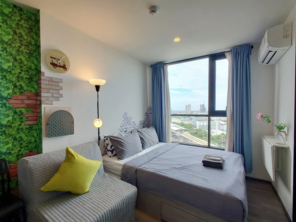 For rent: The Origin Sukhumvit-Sai Luat E22 Station condo with Chao Phraya River view, numerous facilities, and fully furnished with appliances.