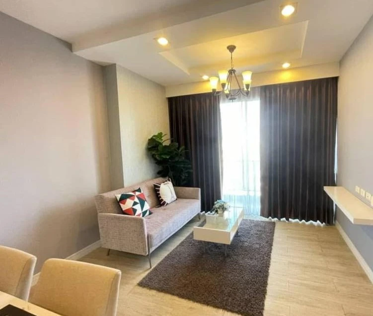 For rent: The Patio Bangsaen, corner room with privacy, fully furnished and equipped with electrical appliances, beautiful sea view, book now.