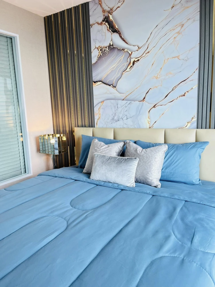 For rent: The Riviera Jomtien Pattaya, studio room with built-in marble headboard, great location, beautiful view, book now!