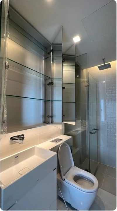 The Saint Residences for rent, 29th floor, Lad Phrao Road view, fully furnished, just bring your belongings and move in.