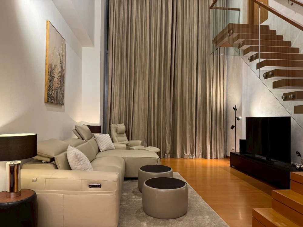 For rent: The Sukhothai Residences, 2 bedrooms, 2 bathrooms, spacious living area, high ceilings, private elevator. Book now!