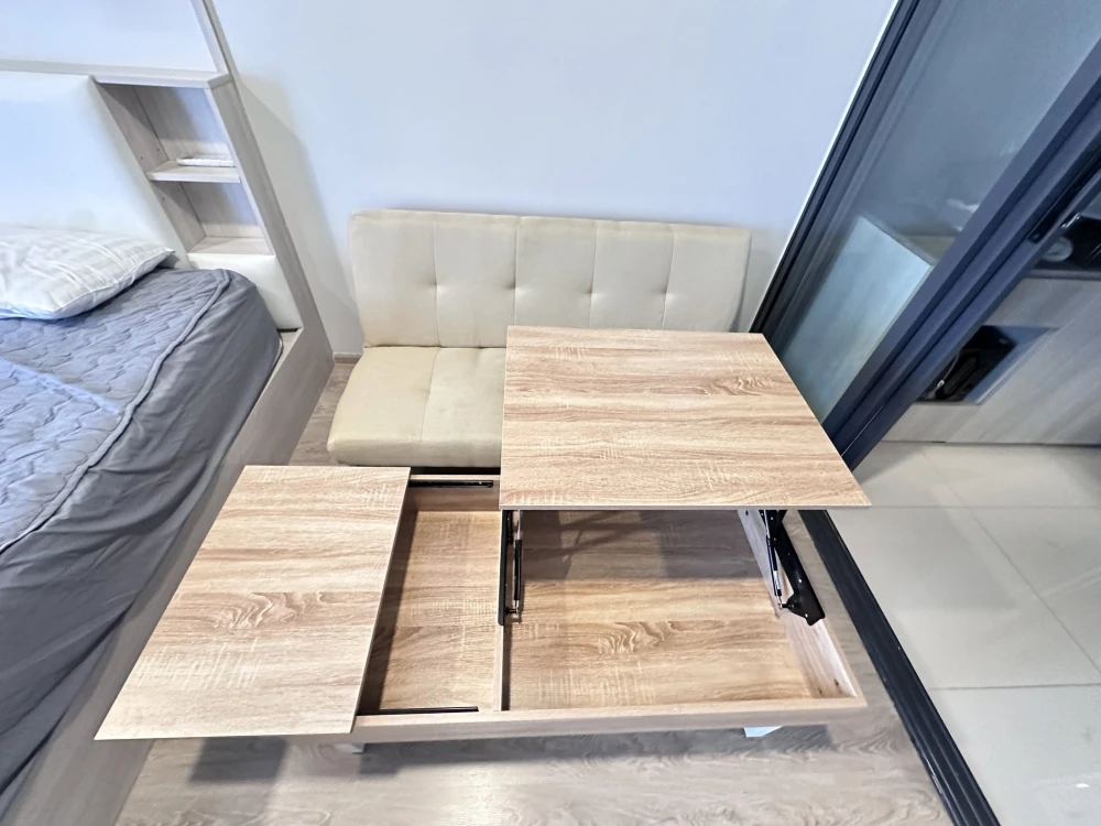 For rent: The Tree Pattanakarn - Ekkamai, Studio room, high floor, unobstructed view, fully furnished with built-in furniture and appliances, ready to