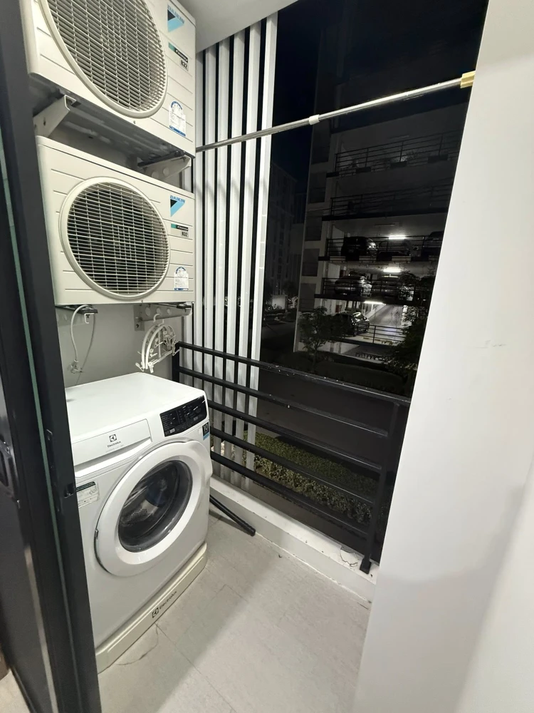 V Condo Salaya for rent: 1 bedroom, 1 bathroom. Fully furnished with appliances. Just bring your bags and move in!