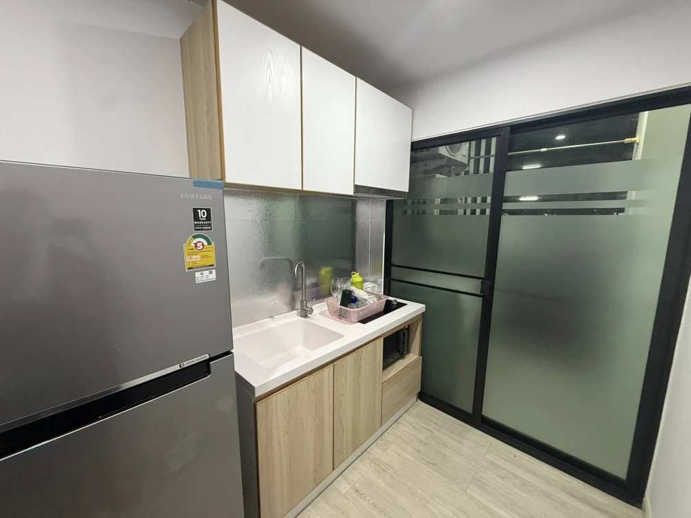 V Condo Salaya for rent: 1 bedroom, 1 bathroom. Fully furnished with appliances. Just bring your bags and move in!