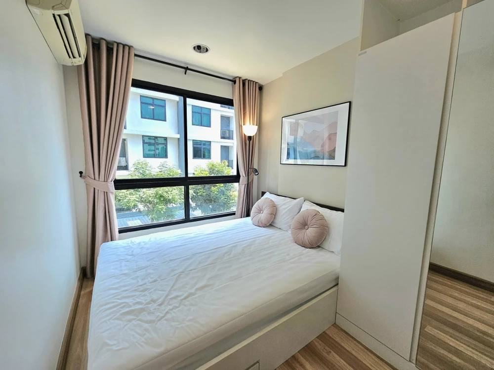 Condo for rent: A pool Condo Bangna, beautifully decorated room, complete facilities, if you don't book, you'll regret it.