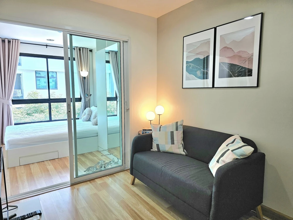 Condo for rent: A pool Condo Bangna, beautifully decorated room, complete facilities, if you don't book, you'll regret it.