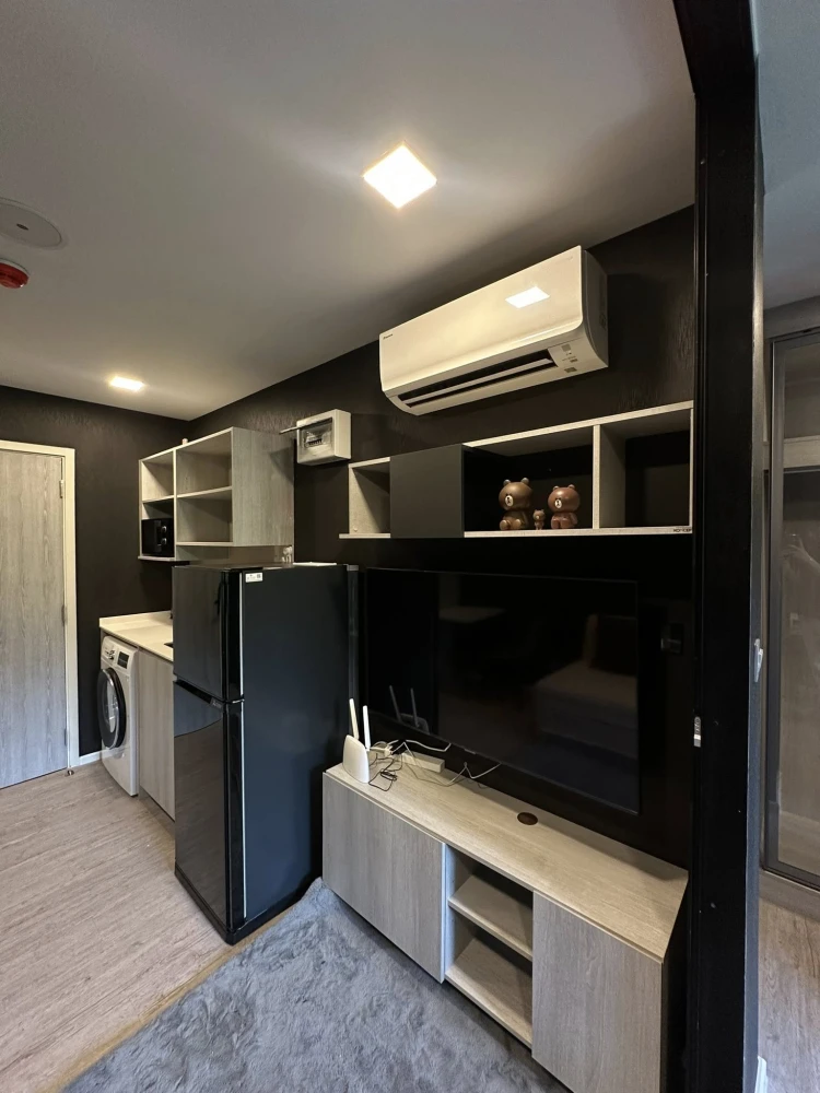 For rent: Condo Kave Ava Rangsit, garden view room, must be decorated in cool gray-black tones, comes with complete facilities, don't miss out, hurry