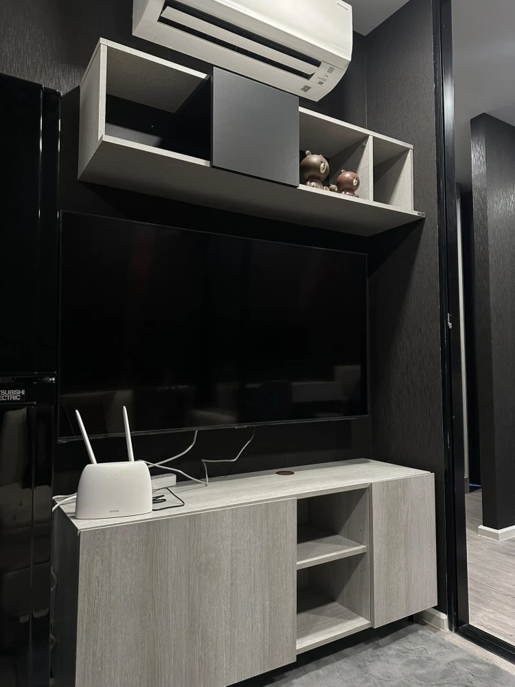 For rent: Condo Kave Ava Rangsit, garden view room, must be decorated in cool gray-black tones, comes with complete facilities, don't miss out, hurry
