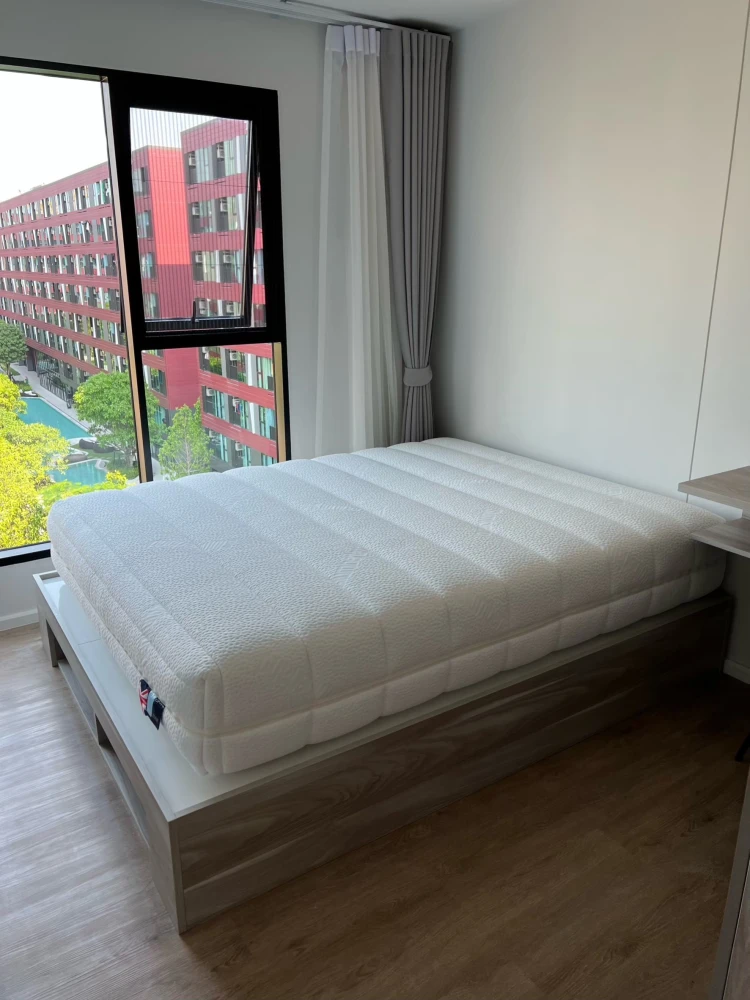 KAVE TU condo for rent, large room, decorated in minimal style, corner room with privacy Let me tell you that it's very nice to live in.