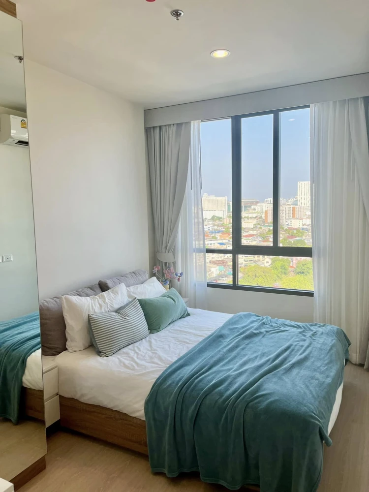 Condo for rent, Nue noble Faichai wanglang, pleasantly decorated, bright tones, easy on the eyes, high view, no block to reserve at all.