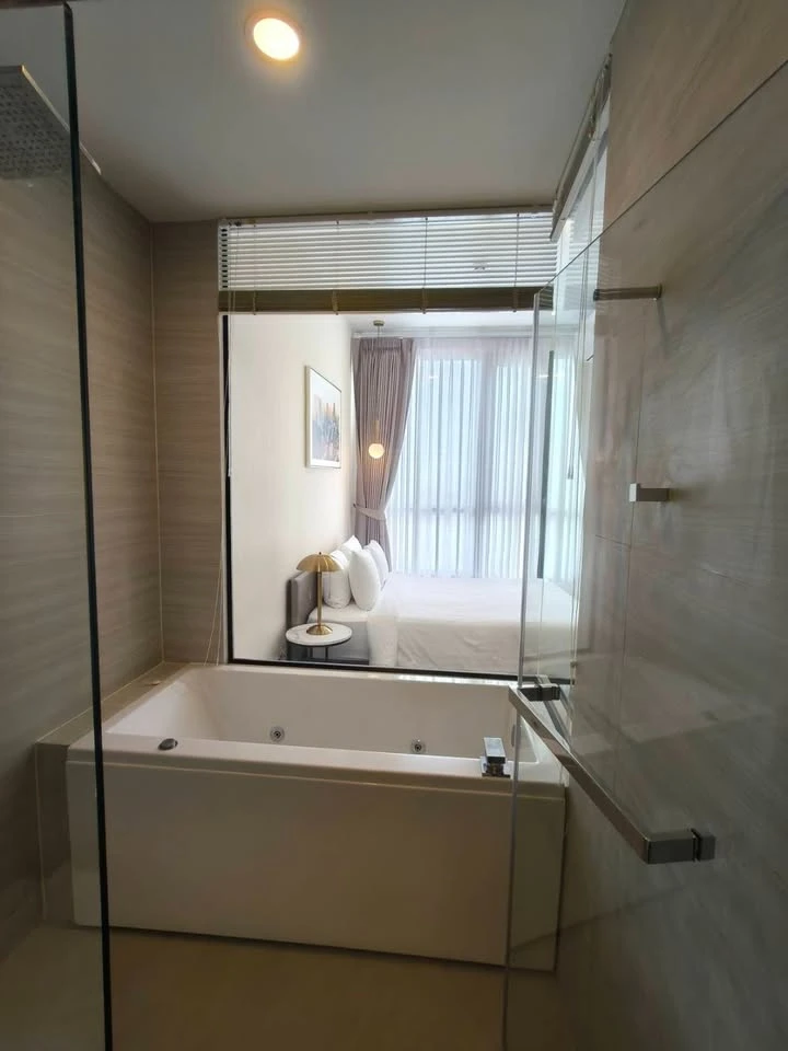 Condo for rent, Park Origin Thonglor, 1 bedroom, 1 bathroom, 32 sq m, with bathtub, 29th floor, high view, come and reserve now.