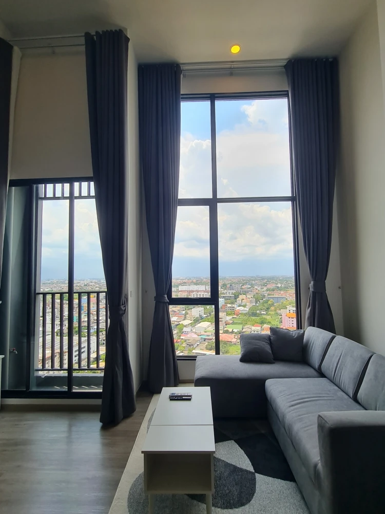 Condo for rent, The Origin, Plug and Play, Ramintra, spacious room, comfortable, corner room, city view outside, comes with complete facilities, book