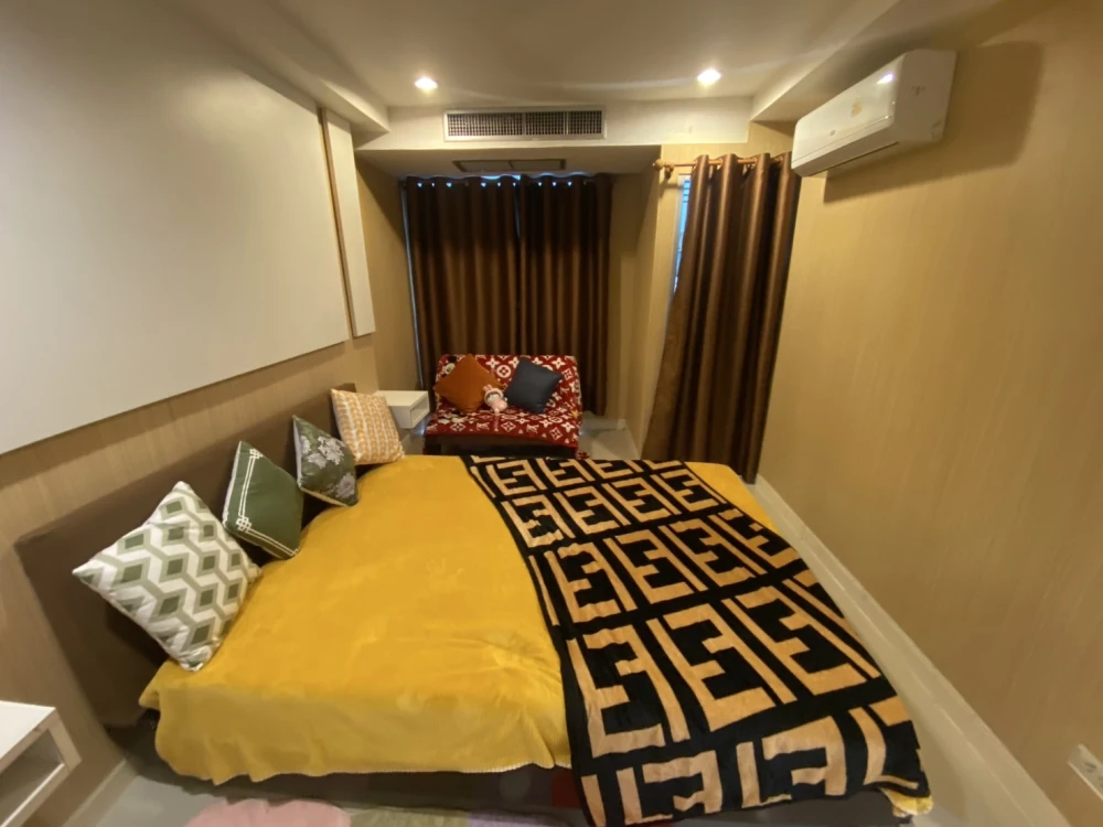 For rent!! Condo The Inspire Place ABAC Rama 9, 16th floor, Building A, fully furnished, nice room, good location, don't miss it!!